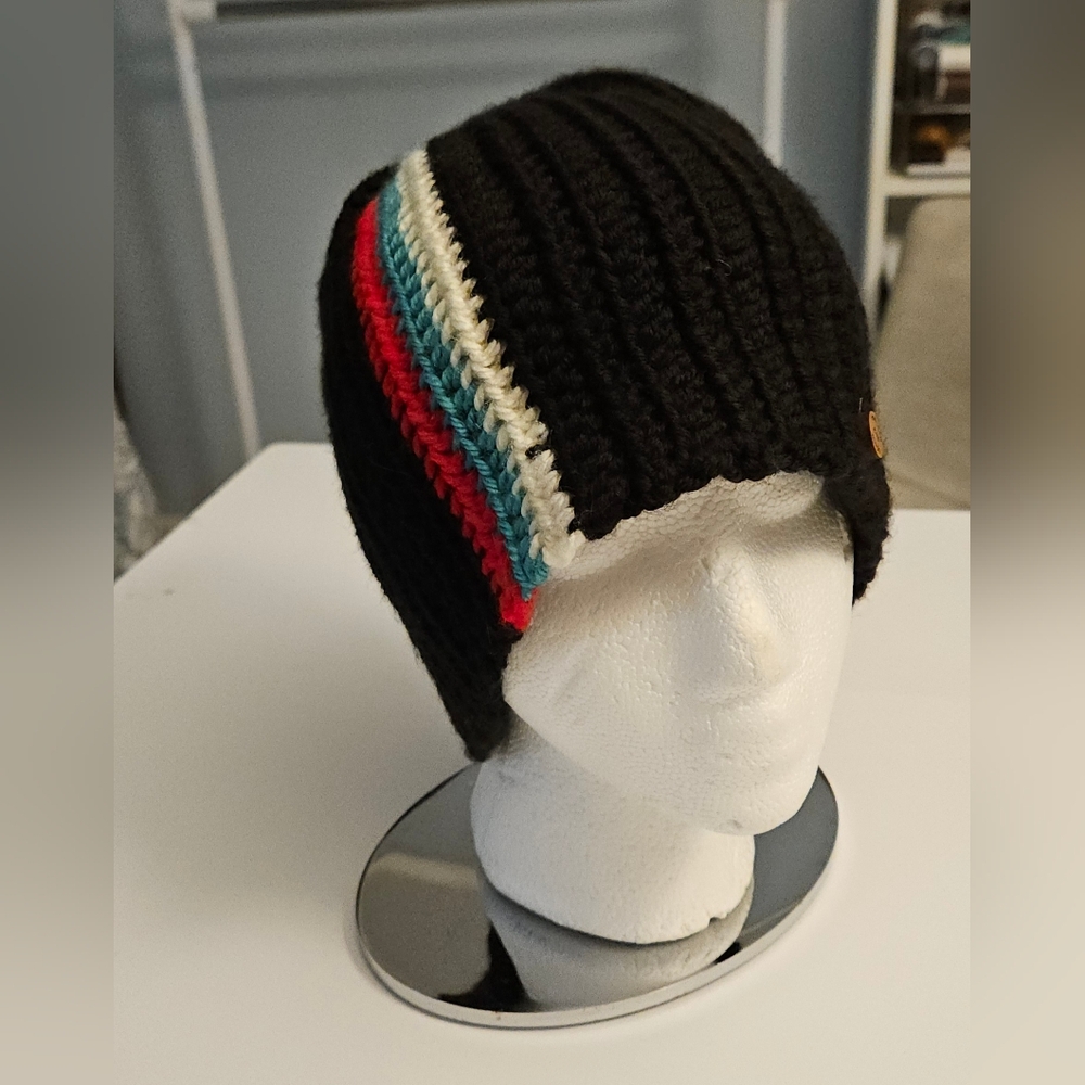 Handmade Crochet Beanie with Stripes